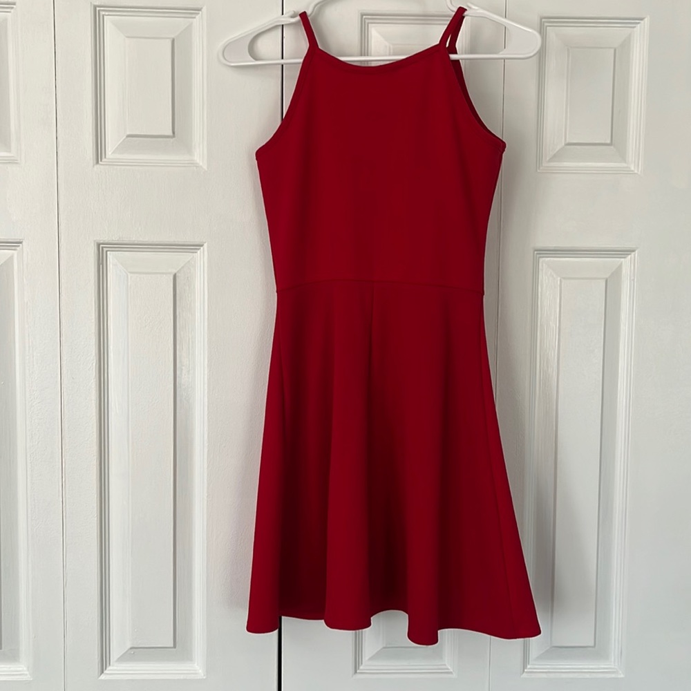 red halter top dress